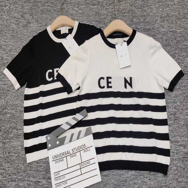 designer t shirt hh2023 spring/summer trend casual black white stripe contrast panel crew neck sleeve t-shirt women, White;black
designer t shirt hh2023 spring/summer trend casual black white stripe contrast panel crew neck sleeve t-shirt women, White;black