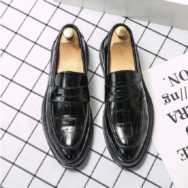 business formal leather shoes men's british style trend korean version non-lace-up large size 46 casual thick soled men's shoes ti, Black
business formal leather shoes men's british style trend korean version non-lace-up large size 46 casual thick soled men's shoes ti, Black