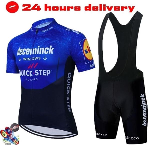 Image of Quick Step Pro Bicycle Team Short Sleeve Maillot Ciclismo Mens Cycling Jersey Kits Summer breathable Cycling Clothing Sets 2206152195117