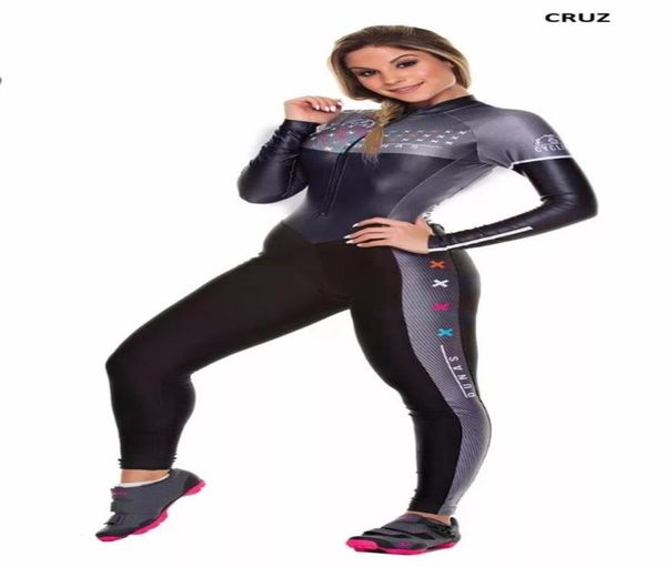 Image of 2019 Pro Team Triathlon Suit Women039s Cycling long sleeve Jersey Skinsuit Jumpsuit Maillot Cycling Ropa ciclismo set gel 0208858572