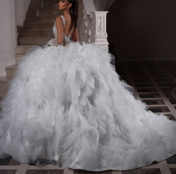 exquisite ball gown wedding dresses bateau sleeveless sequins appliques beaded floor length ruffles 3d lace train folds bridal gowns plus si, White
exquisite ball gown wedding dresses bateau sleeveless sequins appliques beaded floor length ruffles 3d lace train folds bridal gowns plus si, White