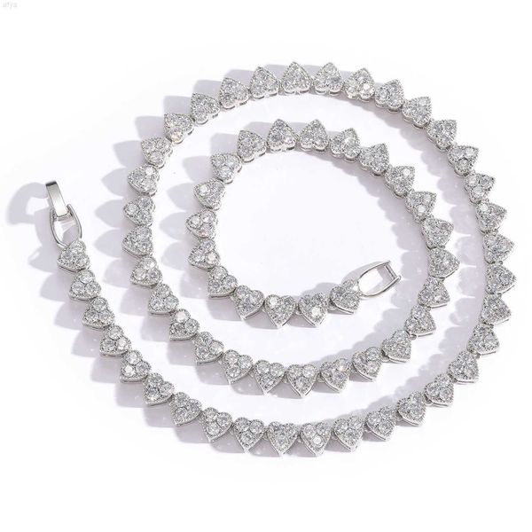 new creative heart-shaped 6mm copper alloy three-claw spring buckle tennis chain necklace zircon ladies set, Silver
new creative heart-shaped 6mm copper alloy three-claw spring buckle tennis chain necklace zircon ladies set, Silver