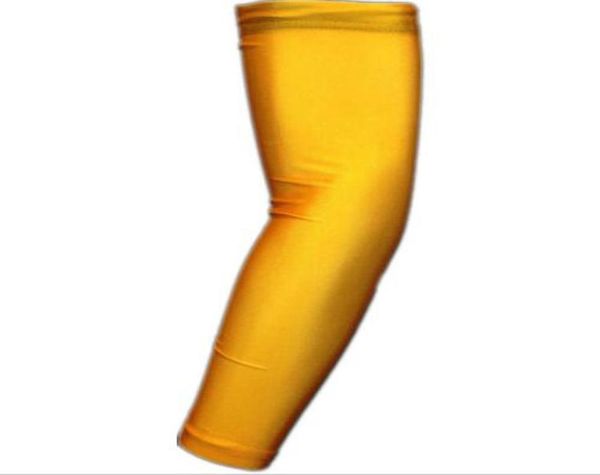 Image of 2pcs basketball yellow color pairs cycling sleeve baseball Outdoor Sport Stretch Arm Sleeve Extended armband cycling compression s3269873