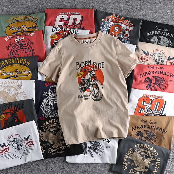 men's tshirts summer american retro short sleeve oneck printed tshirt fashion 100 cotton washed old loose couple casual 230410, White;black
men's tshirts summer american retro short sleeve oneck printed tshirt fashion 100 cotton washed old loose couple casual 230410, White;black