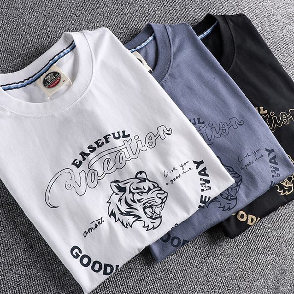 men's tshirts summer american retro short sleeve oneck tiger printed tshirt fashion 100 cotton washed old loose couple casual 230410, White;black
men's tshirts summer american retro short sleeve oneck tiger printed tshirt fashion 100 cotton washed old loose couple casual 230410, White;black