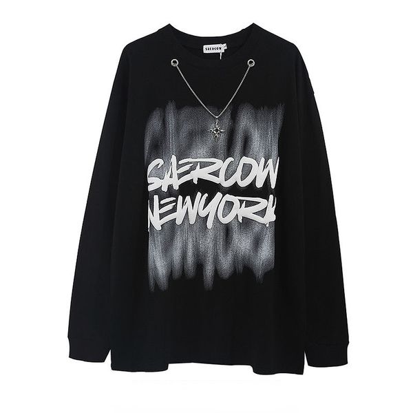 men's t-shirts y2k hip hop oversized t shirt men with long sleeves streetwear goth rcok high street tees chain european and american lo, White;black
men's t-shirts y2k hip hop oversized t shirt men with long sleeves streetwear goth rcok high street tees chain european and american lo, White;black