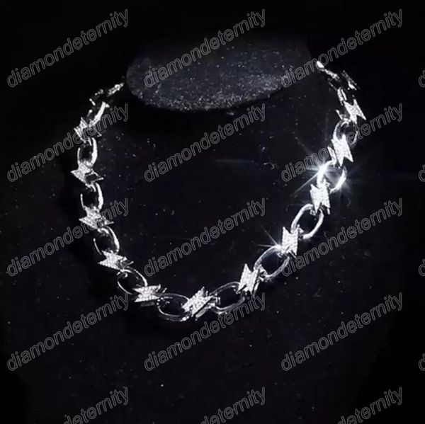 hip hop lightning chains necklace jewelry mens womens iced out clavicle chain gold chokers necklace, Silver
hip hop lightning chains necklace jewelry mens womens iced out clavicle chain gold chokers necklace, Silver