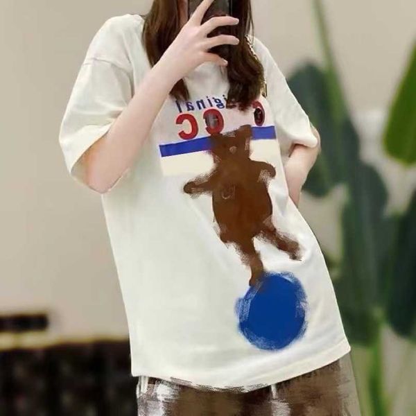 designer summer women t shirt shirt differentiate market high edition personality pure sleeve cartoon print relaxed casual tee for men women, White;black 
designer summer women t shirt shirt differentiate market high edition personality pure sleeve cartoon print relaxed casual tee for men women, White;black