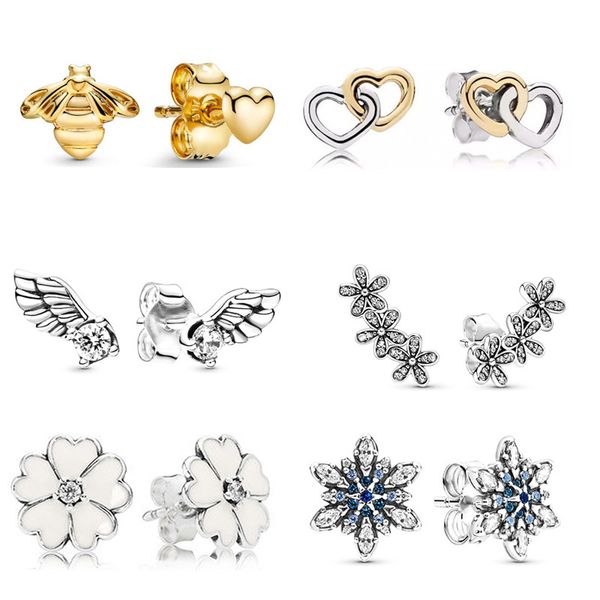925 sterling silver stud love winged bee earrings for women feather earring high jewelry birthday engagement dust bag box gifts fit pandora, Golden;silver
925 sterling silver stud love winged bee earrings for women feather earring high jewelry birthday engagement dust bag box gifts fit pandora, Golden;silver