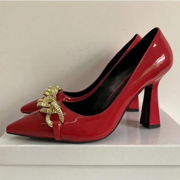 pointed toe chains decor women pumps unique strange high heel multicolor patent leather slip-on dress shoes woman, Black
pointed toe chains decor women pumps unique strange high heel multicolor patent leather slip-on dress shoes woman, Black