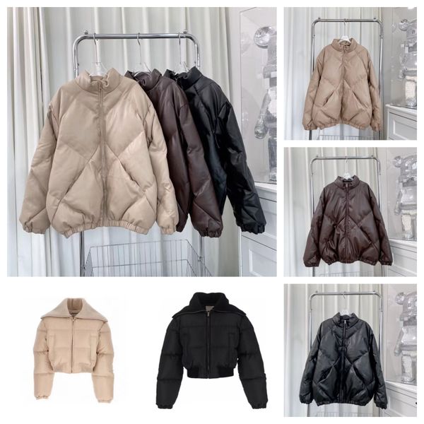 Women's Designer Down Jackets Fashion Winter Warm Short Coats with Knitted Lapel Neck Christmas Gifts 25401