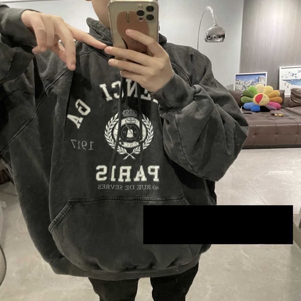 2023 womens designer t shirt tracksuit shirt high edition family 1917 crown wheat ear burst print washed old hooded top, Black
2023 womens designer t shirt tracksuit shirt high edition family 1917 crown wheat ear burst print washed old hooded top, Black