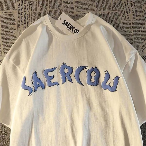 men's t-shirts pure cotton american street hiphop trendy brand short-sleeved t-shirt men women loose european style oversize 230410, White;black
men's t-shirts pure cotton american street hiphop trendy brand short-sleeved t-shirt men women loose european style oversize 230410, White;black