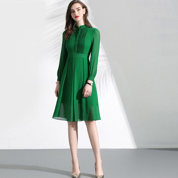 casual dresses green premium slim large swing dress autumn long sleeve pleated waist women's chiffon dress 230410, Black;gray
casual dresses green premium slim large swing dress autumn long sleeve pleated waist women's chiffon dress 230410, Black;gray