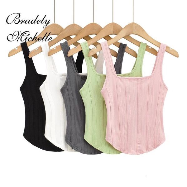 camisoles tanks summer girls' sleeveless crop fully matched elastic tank square neckline striped tank 230410, Black;white
camisoles tanks summer girls' sleeveless crop fully matched elastic tank square neckline striped tank 230410, Black;white