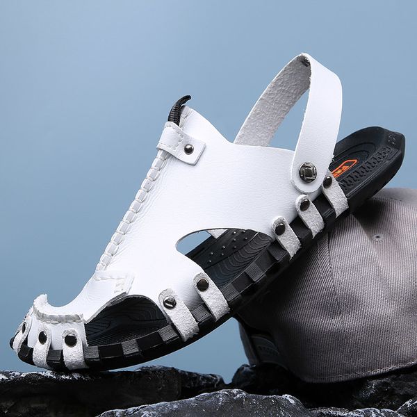 sandals white two wearing methods of hand sewn and genuine leather summer casual shoes fashion 230410, Black
sandals white two wearing methods of hand sewn and genuine leather summer casual shoes fashion 230410, Black