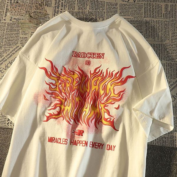 men's tshirts short sleeved men and wo european american high street t shirts loose ins summer flame print y2k clothing 230410, White;black
men's tshirts short sleeved men and wo european american high street t shirts loose ins summer flame print y2k clothing 230410, White;black