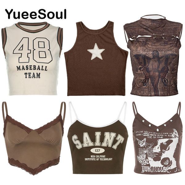 camisoles tanks brown crop women sleeveless summer tank 2023 y2k fairycore cute streetwear corsets for 220410, Black;white
camisoles tanks brown crop women sleeveless summer tank 2023 y2k fairycore cute streetwear corsets for 220410, Black;white