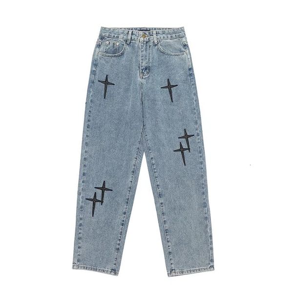 men's jeans wide leg cargo pants cross embroidery streetwear baggy men jeans spring autumn men korean fashion loose straight male cloth, Blue
men's jeans wide leg cargo pants cross embroidery streetwear baggy men jeans spring autumn men korean fashion loose straight male cloth, Blue