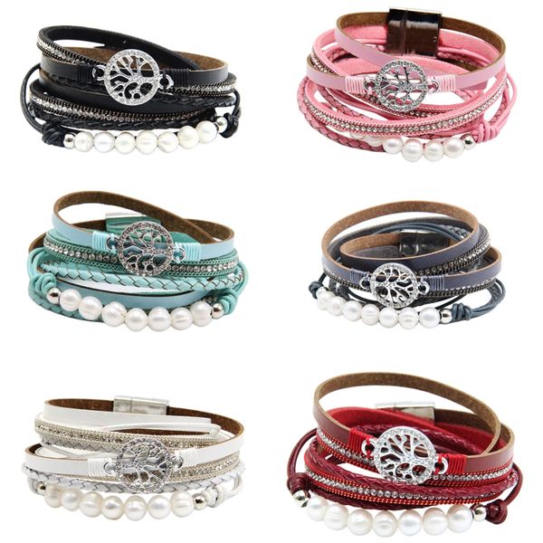 new hollow out life tree cowhide pearl magnetic buckle charm bracelet women's long band, Golden;silver
new hollow out life tree cowhide pearl magnetic buckle charm bracelet women's long band, Golden;silver