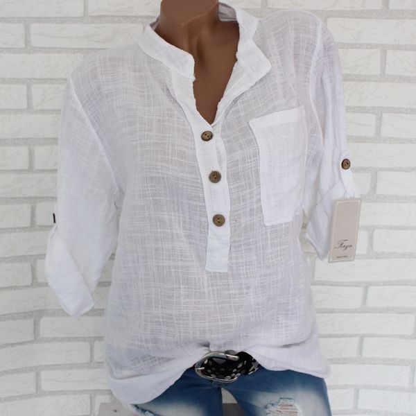 women's blouses shirts cotton linen blouse women spring autumn long sleeve blouses solid buttons v-neck white work casual shirts blusa
women's blouses shirts cotton linen blouse women spring autumn long sleeve blouses solid buttons v-neck white work casual shirts blusa