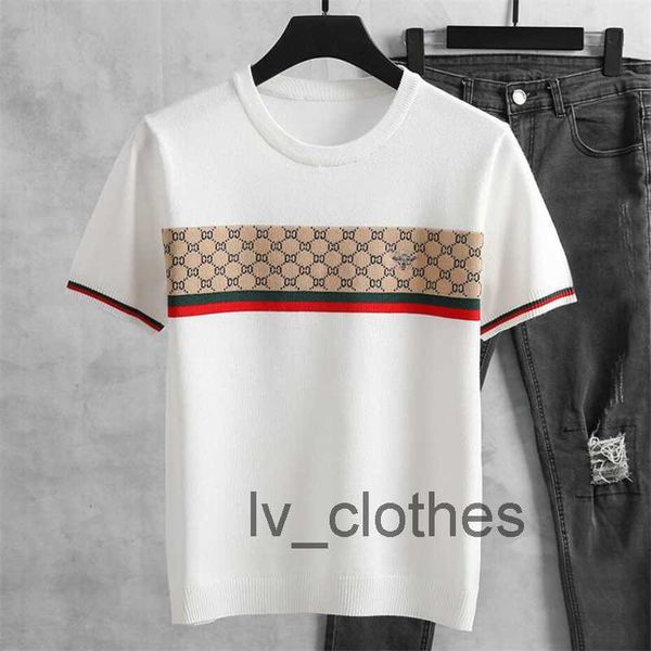 spring summer luxury sweater t-shirt europe paris knitwear tshirt fashion embroidery bees men women cotton short sleeve t shirt, White