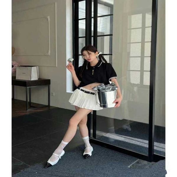 2023 womens designer t shirt tracksuit high edition spring/summer letter embroidery polo shirt bubble sleeve, White
2023 womens designer t shirt tracksuit high edition spring/summer letter embroidery polo shirt bubble sleeve, White