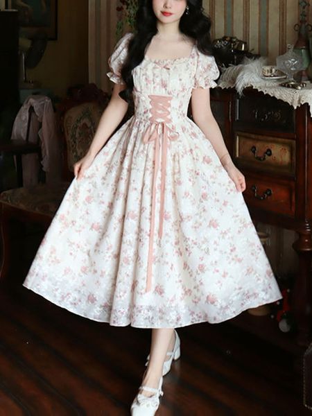 casual dresses summer korean fashion lace fairy dress women's square neckline princess kawaii flower print dress women's shoulder, Black;gray
casual dresses summer korean fashion lace fairy dress women's square neckline princess kawaii flower print dress women's shoulder, Black;gray