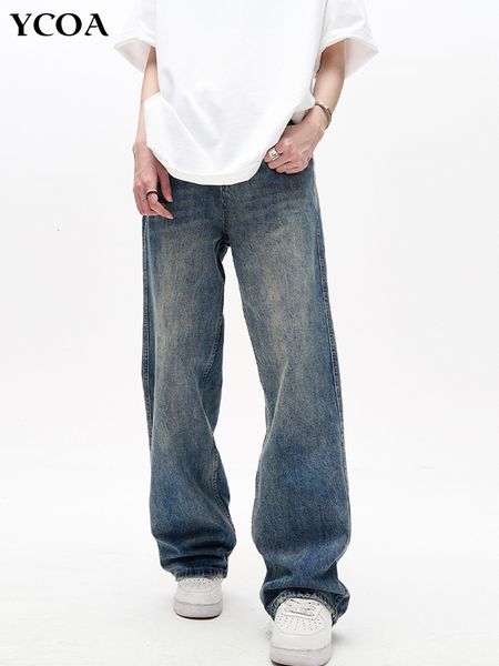 men's jeans straight solid y2k pants trousers oversized korean fashion high waist streetwear vintage aesthetic clothing 230410, Blue
men's jeans straight solid y2k pants trousers oversized korean fashion high waist streetwear vintage aesthetic clothing 230410, Blue