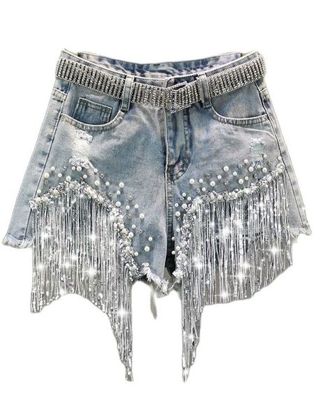 women's jeans summer elegant shorts lady tassel beading high waist wide leg denim shorts female casual solid shorts jeans for women clo, Blue
women's jeans summer elegant shorts lady tassel beading high waist wide leg denim shorts female casual solid shorts jeans for women clo, Blue
