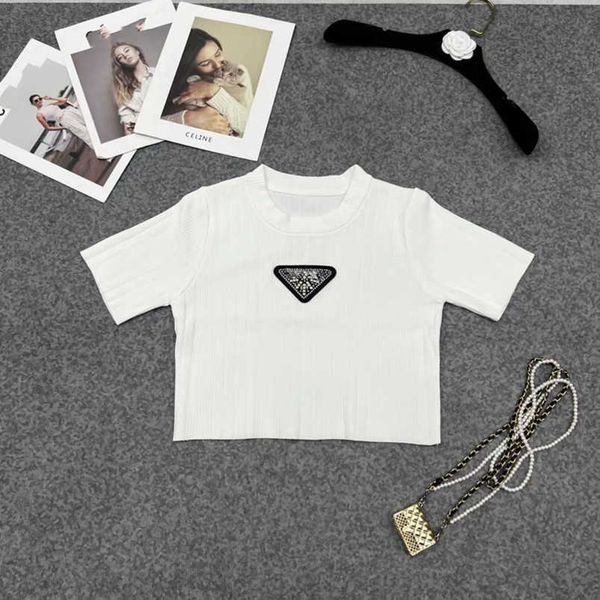 womens designer t shirt family academy style 2023 summer embroidery triangle iron slim fit pullover t-shirt, White;black
womens designer t shirt family academy style 2023 summer embroidery triangle iron slim fit pullover t-shirt, White;black