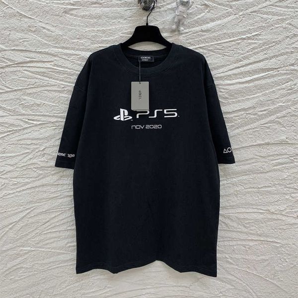 2023 new women's tshirt edition summer family ps5 co branded printed couple sleeve t-shirt, White;black
2023 new women's tshirt edition summer family ps5 co branded printed couple sleeve t-shirt, White;black