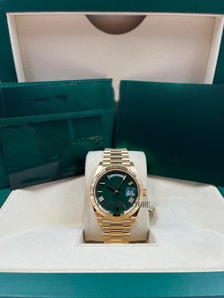 box papers high-quality watch new day-date 40 green roman dial yellow gold bracelet 228238 bracelet mechanical automatic men watches waterpr, Slivery;brown
box papers high-quality watch new day-date 40 green roman dial yellow gold bracelet 228238 bracelet mechanical automatic men watches waterpr, Slivery;brown