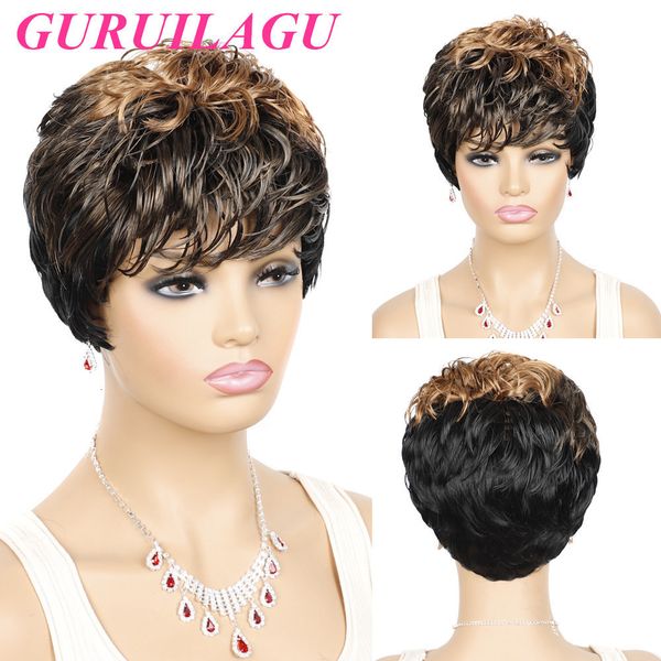 synthetic wigs guruilagu short women natural wavy for black color heat resistant fiber hair pixie cut wig with bangs 230410
synthetic wigs guruilagu short women natural wavy for black color heat resistant fiber hair pixie cut wig with bangs 230410