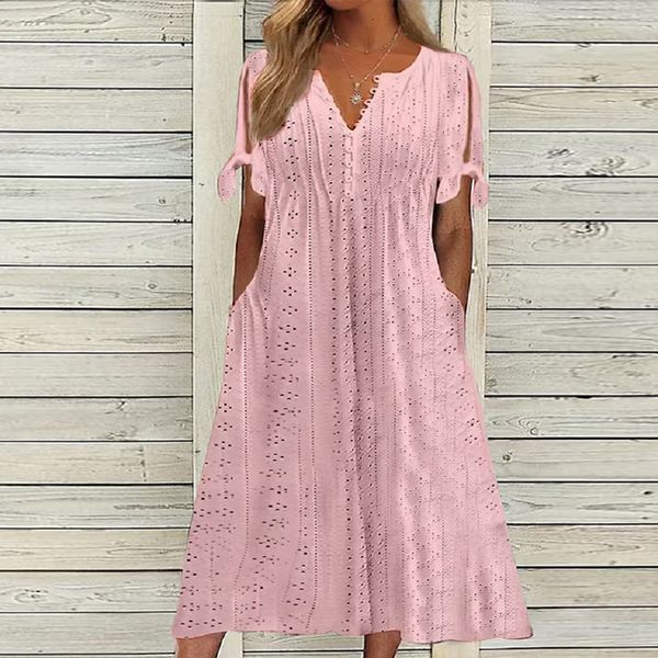 casual dresses elegant lace hollow short sleeve dress women's casual a-line summer solid pocket dress fashion button v-neck party dress, Black;gray
casual dresses elegant lace hollow short sleeve dress women's casual a-line summer solid pocket dress fashion button v-neck party dress, Black;gray