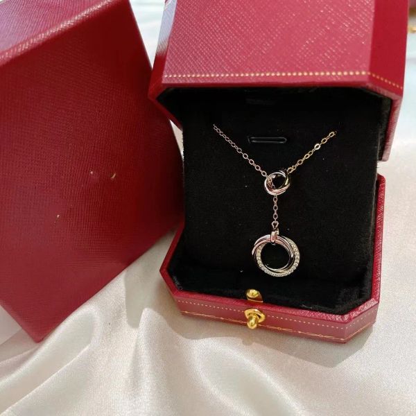 luxury pendant necklaces trinity brand designer s925 sterling silver double round circle charm ring chain
luxury pendant necklaces trinity brand designer s925 sterling silver double round circle charm ring chain