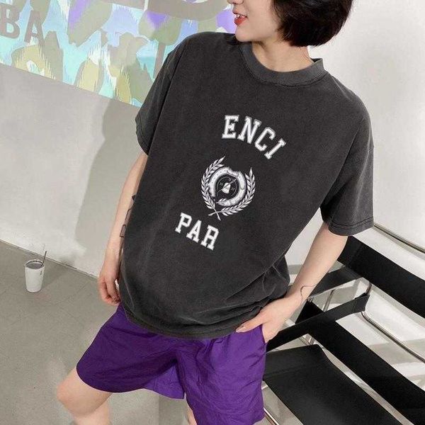 womens designer t shirt high edition family 1917 crown wheat ear english letter sleeve split offset loose fit t-shirt, White;black
womens designer t shirt high edition family 1917 crown wheat ear english letter sleeve split offset loose fit t-shirt, White;black