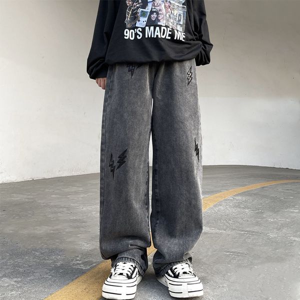 men's jeans embroidery hip hop retro gray y2k pants streetwear straight baggy wide trousers bottoms plus size male clothing 230410, Blue
men's jeans embroidery hip hop retro gray y2k pants streetwear straight baggy wide trousers bottoms plus size male clothing 230410, Blue