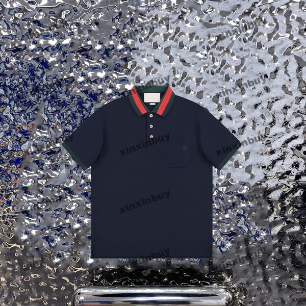 xinxinbuy men designer tee t shirt 23ss paris knitted collar pocket letter embroidery short sleeve cotton women black blue gray xs-l, Black;brown
xinxinbuy men designer tee t shirt 23ss paris knitted collar pocket letter embroidery short sleeve cotton women black blue gray xs-l, Black;brown
