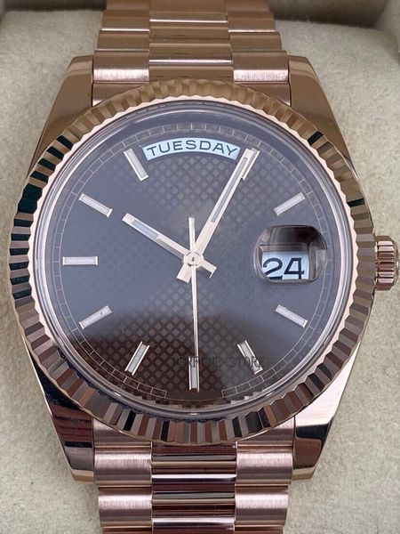 box papers high-quality watch new day-date 40mm chocolate index motif dial rose gold bracelet bracelet mechanical automatic men watches wate, Slivery;brown
box papers high-quality watch new day-date 40mm chocolate index motif dial rose gold bracelet bracelet mechanical automatic men watches wate, Slivery;brown