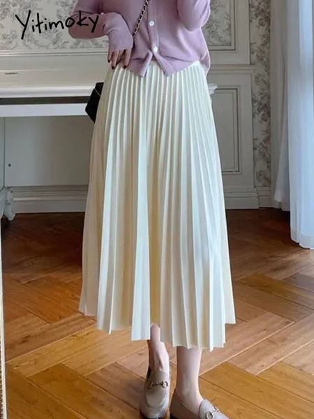 skirts yitimoky white pleated long skirts for women japan korea elegant fashion high waist elastic band midi harajuku skirt 230410, Black
skirts yitimoky white pleated long skirts for women japan korea elegant fashion high waist elastic band midi harajuku skirt 230410, Black