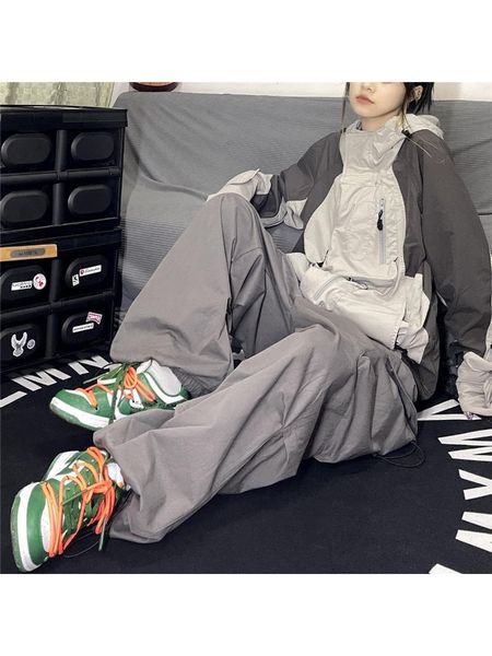 women's pants s houzhou retro hippie gray baggy parachute pant y2k streetwear oversize pockets wide leg cargo trousers female harajuku, Black;white
women's pants s houzhou retro hippie gray baggy parachute pant y2k streetwear oversize pockets wide leg cargo trousers female harajuku, Black;white