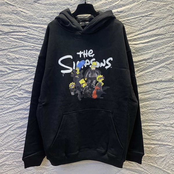 2023 womens designer t shirt tracksuit shirt correct version co branded simpson family burst print hooded terry loose, Black
2023 womens designer t shirt tracksuit shirt correct version co branded simpson family burst print hooded terry loose, Black