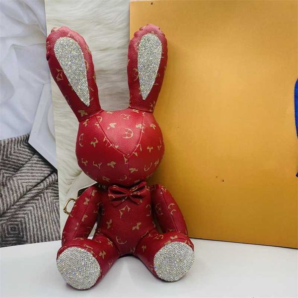 new cute diamond inlaid big rabbit ornaments high color leather gifts, Silver
new cute diamond inlaid big rabbit ornaments high color leather gifts, Silver