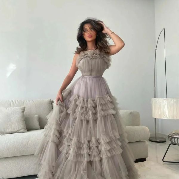 tiered tulle long ruffles prom dresses for women zipper back ladies party evening gowns sleeveless vestidos, Black
tiered tulle long ruffles prom dresses for women zipper back ladies party evening gowns sleeveless vestidos, Black
