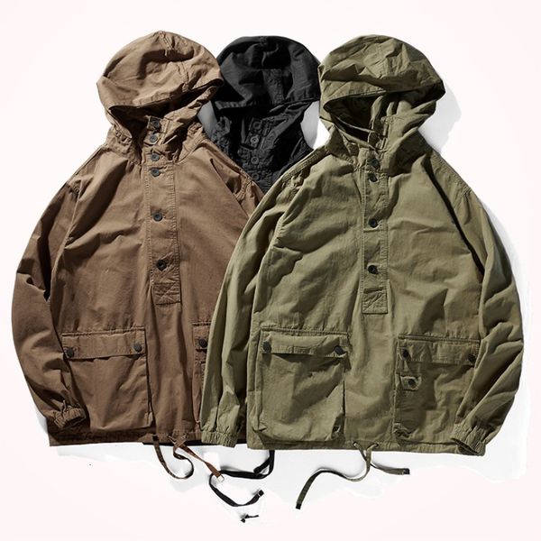 men's jackets retro workwear casual jacket men 's loose shoulder sleeve trendy hooded functional wind coat 230410, Black;brown
men's jackets retro workwear casual jacket men 's loose shoulder sleeve trendy hooded functional wind coat 230410, Black;brown