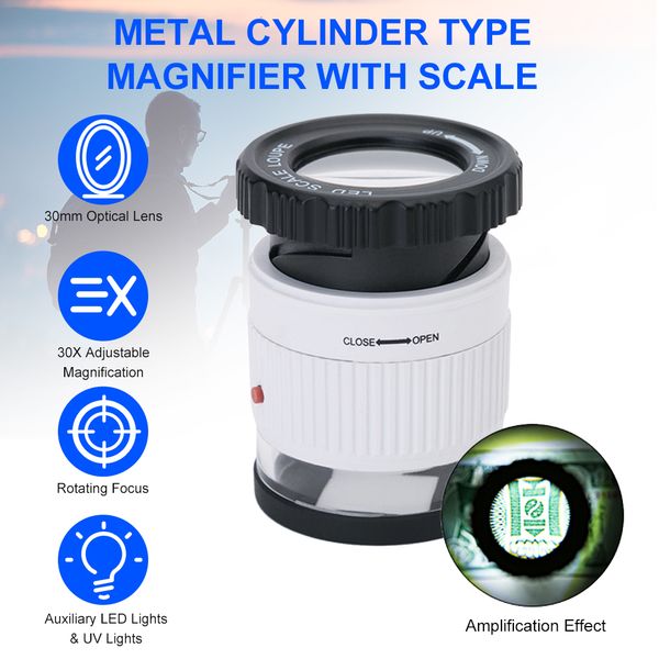 magnifying glasses led scale loupe 30x adjustable magnification magnifier metal cylinder mirror with scale small reading mirror jewelry magn
magnifying glasses led scale loupe 30x adjustable magnification magnifier metal cylinder mirror with scale small reading mirror jewelry magn