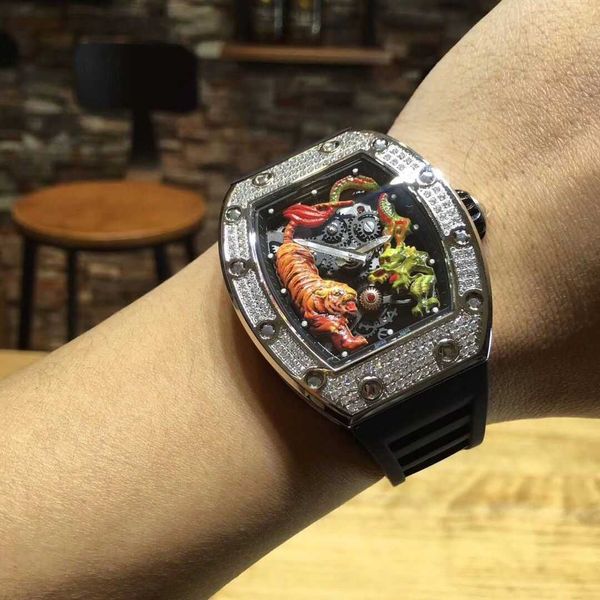 luxury milles milles watch business leisure men's fully automatic mechanical watch dragon tiger diamond full sky star personality glow, Slivery;black
luxury milles milles watch business leisure men's fully automatic mechanical watch dragon tiger diamond full sky star personality glow, Slivery;black