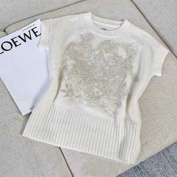 womens designer t shirt summer 2023 temperament heavy work embroidery gold thread five point star knit shirt tank women, White;black
womens designer t shirt summer 2023 temperament heavy work embroidery gold thread five point star knit shirt tank women, White;black