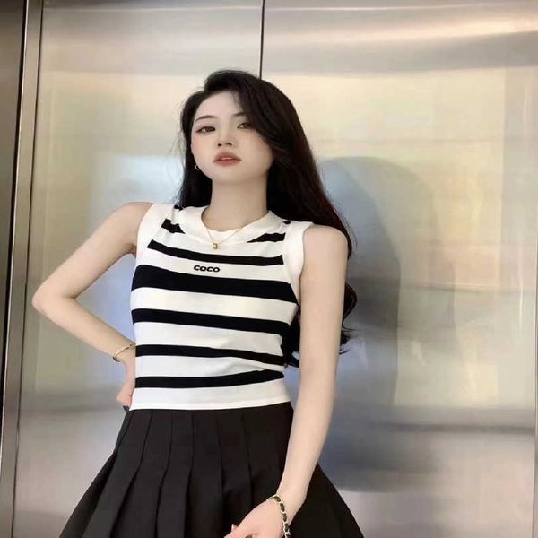2023 new women's tshirt hh2023 spring/summer trend simple casual round neck contrast stripe sleeveless t-shirt women, White;black
2023 new women's tshirt hh2023 spring/summer trend simple casual round neck contrast stripe sleeveless t-shirt women, White;black